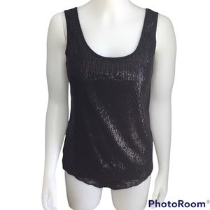 Point Zero Black Sequin Tank-Top